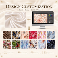 Tissu en velours doux et mousseline imprimé sur mesure à motifs floraux, sans quantité minimale de commande, pour vêtements féminins, produits faits main, coussins et oreillers