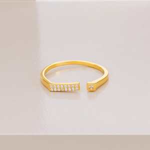 Rose Gold & Gold Plated 92.5 <b>Silver</b> Claw <b>Set</b> Zircon Classic <b>Ring</b> for Gift Giving - Product Image 2
