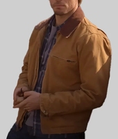 Logo personnalisé hommes Detroit toile Bagman Sam Claflin veste matelassé coton doublure coupe Boxy velours côtelé col hiver printemps haut