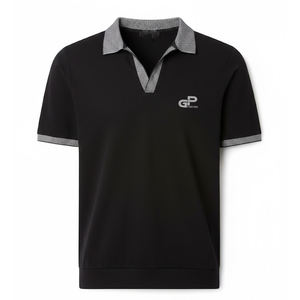 Camisa Minimalista con Cuello Johnny para Hombre, Corte Ajustado, Material Suave y Detalles de Diseño Elegantes - Product Image 1