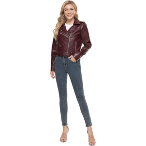Ropa informal Chaqueta corta de cuero hecha a medida para mujer Venta caliente Chaqueta corta de cuero para uso en Invierno para mujer - Product Image 3
