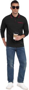 Cuello de golf de manga corta de algodón clásico para hombre para camiseta de polo Estampado informal con bolsillo Casual Clásico para camisas de hombre - Product Image 4