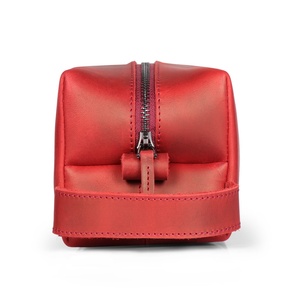 Kit de rasage vintage pour hommes avec poignée en cuir imperméable et logo personnalisé fermeture à glissière de bonne qualité TYG-0026 nouveau sac en cuir à la mode - Product Image 5