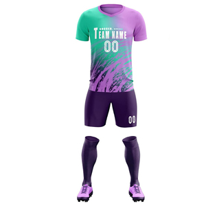 Conjunto de Uniforme de Fútbol Personalizado 100% Poliéster para Hombre y Jóvenes, Jersey y Pantalones Cortos de Fútbol de Secado Rápido, Equipación de Equipo - Product Image 3