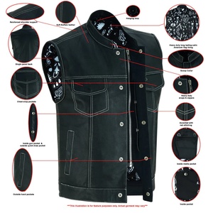 Chaleco de Cuero Personalizado para Motocicleta, Modelo 2026, Estilo Norteamericano, Alta Calidad, Nuevo Chaleco de Cuero Casual para Motociclistas - Product Image 3