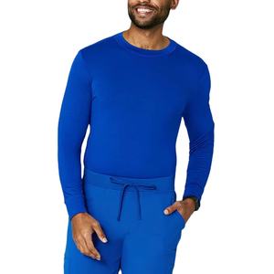 Camiseta Interior Médica para Hombre, Azul Rey, Manga Larga, Uniforme de Trabajo, Camisetas de Enfermería para Hombre - Product Image 1