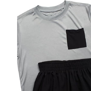 Ensemble de t-shirt et short gris uni, streetwear décontracté, respirant, t-shirt à manches courtes pour homme, short, ensembles 2 pièces pour homme, haute qualité - Product Image 3