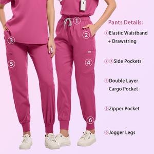 Conjuntos de enfermería transpirables de alta calidad para mujer, Pantalones rectos, uniformes altos de Hospital, bonitos uniformes de enfermería - Product Image 4