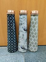 Bouteille de yoga en cuivre pur de qualité supérieure, 500 ml, écologique, compatible lave-vaisselle, résistante à l'eau bouillante, design minimaliste, avec paille