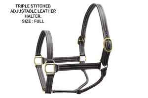 Silla de montar australiana hecha a mano de primera calidad, cabestro de cuero de color negro con elegante trenzado acolchado y hebillas de doble corona - Product Image 4