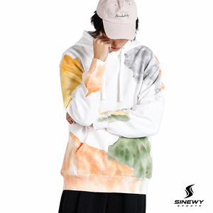Sudadera con Capucha para Hombre SINEWY, Forrada de Felpa, Transpirable, con Estampado de Acuarela, Tejido de Algodón, Informal, para Invierno - Product Image 3