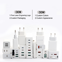 Pengisi Daya & Adaptor Perjalanan Cepat ODM PD QC3.0 GaN Multiport Portabel 20W 30W 40W 65W USB & Tipe C untuk Ponsel