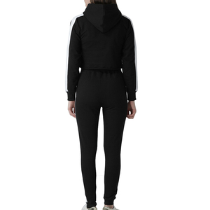 2025 New High Quality Women Tracksuit 100% Cotton Jogging Winter Two Piece Sets Solid Color Breathable Printed Hooded Fleece - Product Image 5