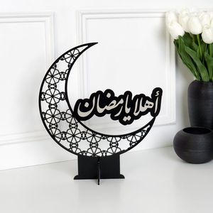 ของตกแต่งโต๊ะรูปโค้งมัสยิดสีดำ พร้อมดีไซน์รูปพระจันทร์เสี้ยวและแสงนุ่มนวลสำหรับการตกแต่งบ้านเพื่อการพึ่งพาทางจิตวิญญาณ - Product Image 2