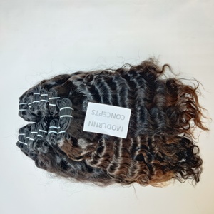 Extensiones de cabello humano vietnamita alineadas con cutícula, mechones ondulados de color negro natural sin procesar, sin procesar, 100% - Product Image 6