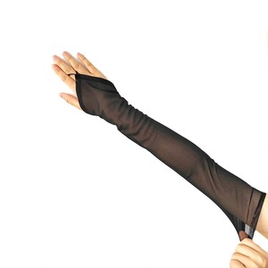 Gants longs sans doigts en maille avec crochet Gants de mariée courts en satin blanc élégant - Product Image 2