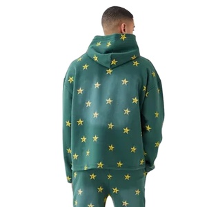 Streetwear pour hommes pull à capuche pantalon empilé ensemble de survêtement soleil délavé à l'acide polaire XXL/XL hiver sérigraphie en gros - Product Image 4