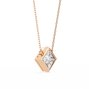 Fine personnalité 18K 14L 10K laboratoire cultivé CVD princesse coupe diamant romantique IGI certifié pendentif chaîne femmes fête porter des bijoux - Product Image 3