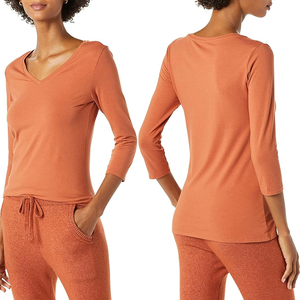 T-shirt à manches longues et col rond pour femme, coupe classique, streetwear, toile écologique, respirant - Product Image 5