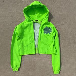 Sweat à capuche zippé cropped délavé à l'acide pour hommes de couleur personnalisée pull Streetwear Boxy lourd pour l'hiver - Product Image 5