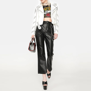 Chaqueta con tachuelas de cuero estilo motorista para mujer, gran oferta, chaqueta de cuero auténtica de calidad superior para mujer - Product Image 3