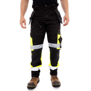 Pantalons de travail de sécurité pour hommes en gros, polyester, classe 1 ANSI, imperméables, multi-poches, extensibles, réfléchissants, haute visibilité PROTEXA - Product Image 1