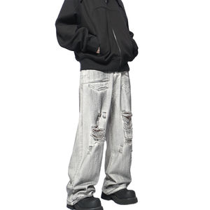 Custom Men Ripped Jeans Distressed Streetwear Slim Fit Trendy Soft Denim Cómodo Ajuste Pedidos a granel Precio de fábrica - Product Image 4