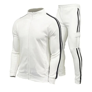 Spring <b>Summer</b> Tracksuit 2 Piece Set For <b>Men</b> Gym And Sportswear Stand Collar Design Stripe <b>Men's</b> <b>Jacket</b> Casual Male Tracksuit - Product Image 5