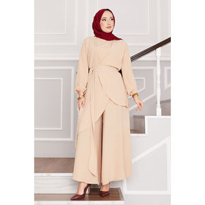 Ensemble hijab décontracté deux pièces en vison, coupe ample, en tissu crêpe et à motif imprimé - Product Image 3