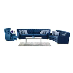 Durabella Home Furniture Mendoza Collection Modernes Luxus design Marineblaue Sofa-und Stuhls ets für Wohnzimmer