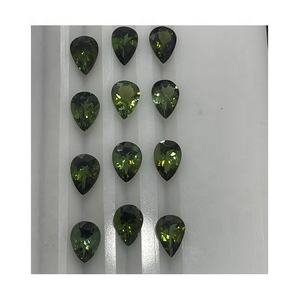 100% profundo Natural turmalina verde pera corte piedras preciosas para joyería anillo colgante al por mayor del producto - Product Image 1