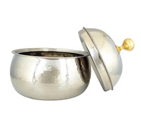 Réchauffeur d'aliments de luxe Vaisselle et service en acier inoxydable pour la maison Hôtel et restaurants Casserole Hot Pot Puff Isolé Martelé