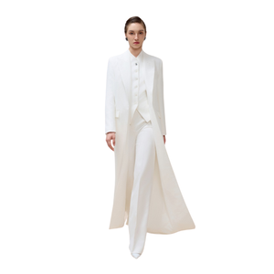 Gabardina de estilo femenino para mujer, abrigo largo de berilo, tela transpirable ecológica, ropa de mujer, exportador de ropa blanca - Product Image 1