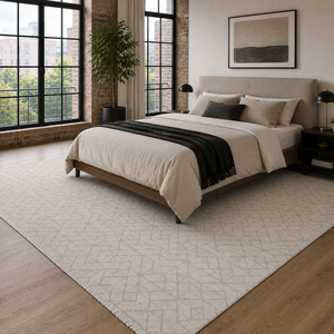 Netline Home Tonal Linework Soft Grey Modern Washable <b>Rug</b> - Product Image 3