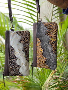 Hottest Tooled Leather Clutch Wallet Purse <b>Hair</b> on Metallic Fur Leather Clutch Stylish Leather Wallets Unique <b>for</b> Women - Product Image 5