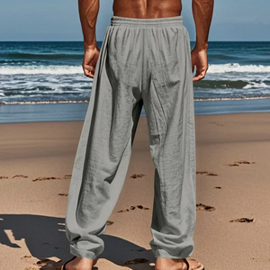 Pantalons décontractés pour hommes confortables et respirants à porter au quotidien avec des hommes à la mode doivent être de grande taille, taille élastique ample et confort - Product Image 6