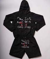 Ensemble short et veste coupe-vent unisexe en nylon respirant et écologique, grande taille, collection automne, vente chaude