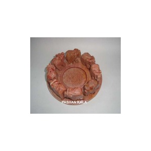 Luxurious Soapstone <b>Candle</b> <b>Holder</b> Handmade Polished Shade Smooth Glossy Surface In Round Shape Eight <b>Elephant</b> Soapstone Material - Product Image 1