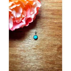 Kingman Turquoise & Sterling <b>Silver</b> Pendant Navajo Made Expertly Bezel Set - Product Image 1