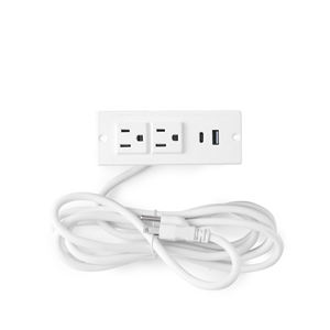 Tira de alimentación empotrada hecha en Vietnam con 2 tomas de CA de 125V + USB A y tipo C El mejor precio de fábrica TECNOLOGÍA DE POTENCIA - Product Image 1