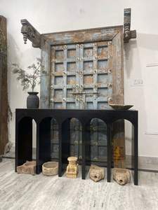 Mesa Consola de Madera con Diseño Moderno en Forma de Arco, Alta Calidad, Estilo Único para Decoración de Hogar, Villa, Apartamento o Bar, Estilo de Muebles Antiguos - Product Image 3