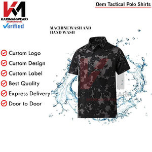 เสื้อโปโลกอล์ฟสำหรับผู้ชายพิมพ์ลายสีทึบแขนสั้นซับเหงื่อป้องกันริ้วรอยแห้งเร็วใส่เล่นกีฬาปกติ - Product Image 6