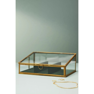Caja de almacenamiento de joyería cónica de cristal transparente rectangular personalizada 2025 hecha a mano con borde de Metal dorado para uso de almacenamiento decorativo en el hogar - Product Image 5