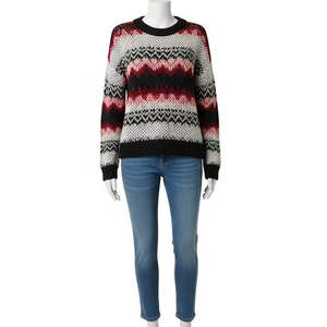 เสื้อสเวตเตอร์ผู้หญิงถักด้วยคอมพิวเตอร์ เนื้อผ้าโพลีเอสเตอร์ ระบายอากาศได้ดี นุ่ม เบา ยืดหยุ่น ใส่ได้ทุกวัน สไตล์ลำลอง แฟชั่นเสื้อถัก - Product Image 2