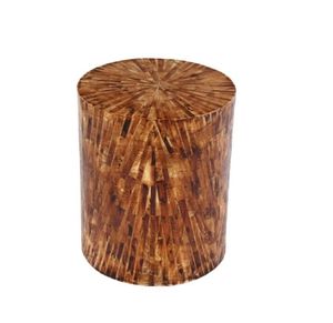 Mesa auxiliar antigua con incrustaciones de hueso, precio al por mayor, mesa de centro central redonda geométrica con incrustaciones blancas, muebles de mesa auxiliar para decoración del hogar - Product Image 1