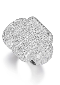 แหวนมอสซาไนต์ทรงบาแกตต์แบบโอทีเอฟ ชุบทอง 14K และโรสโกลด์ ชุบโรเดียม สไตล์ฮิปฮอป แบบหนามเตย สำหรับทุกเพศ เหมาะเป็นของขวัญสำหรับงานปาร์ตี้ - Product Image 3