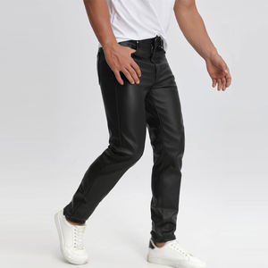 กางเกงหนังสำหรับผู้ชายกางเกงมีกระเป๋าที่มีสไตล์กางเกงหนังสำหรับผู้ใหญ่ - Product Image 3