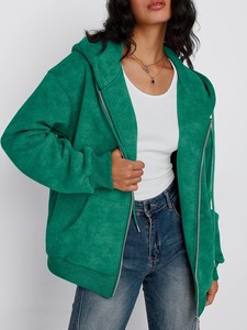 Sudadera con Capucha para Mujer, Personalizada, al por Mayor, para Uso en Exteriores, la Más Vendida, con Cierre, Material Suave, Estilo Casual y Moderno - Product Image 3