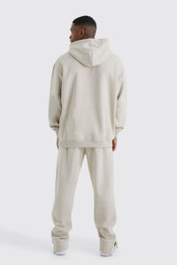 2024 ODM hommes coton surdimensionné à capuche et goutte épaule pantalons de survêtement pantalon costume Streetwear imprimer hiver approvisionnement survêtements - Product Image 3