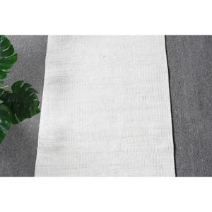 Vintage 1.6x9 ft <b>Rug</b>, Turkish <b>Runner</b> <b>Rug</b>, White Abstract <b>Rug</b> - Product Image 5